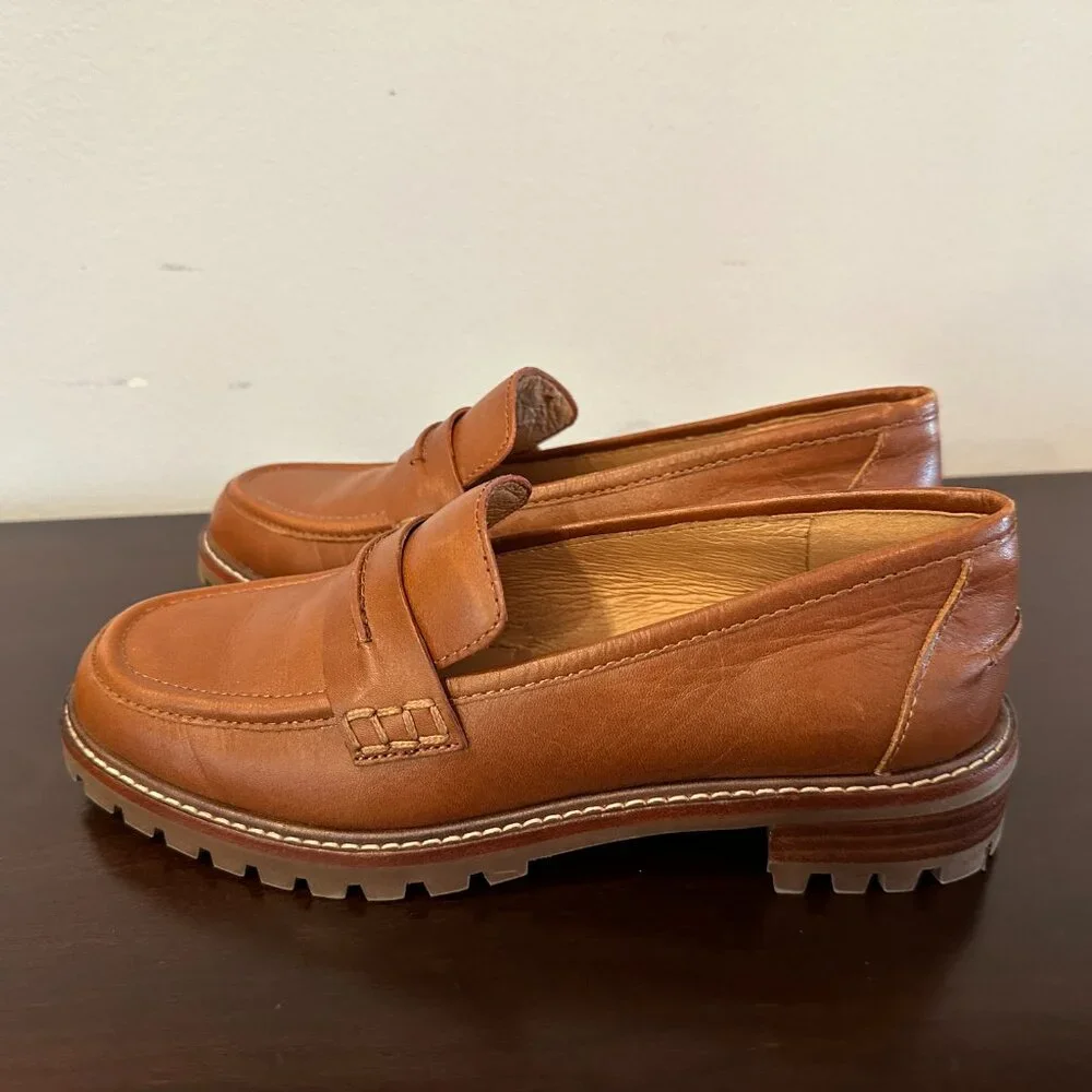 New Madewell Womens 6 Brown The Corinne Loafers Lugsole Style#NE526 Leather - Picture 9 of 16